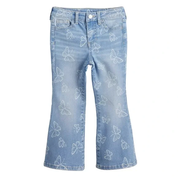 Brand New Toddler Butterfly Flare Jeans & Ruffle Back Leggings, Size 24 Months - Picture 2 of 7